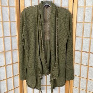 Army Green Lace Cardigan